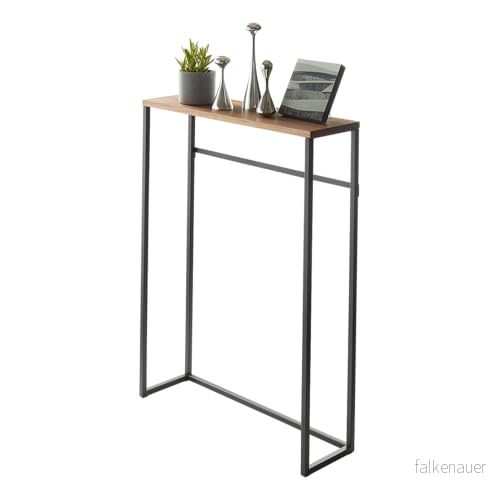 Yamazaki Hem modern konsol, smal accent entré eller vardagsrum, metall och trä hall soffbord stål, svart, en storlek 4903208051651