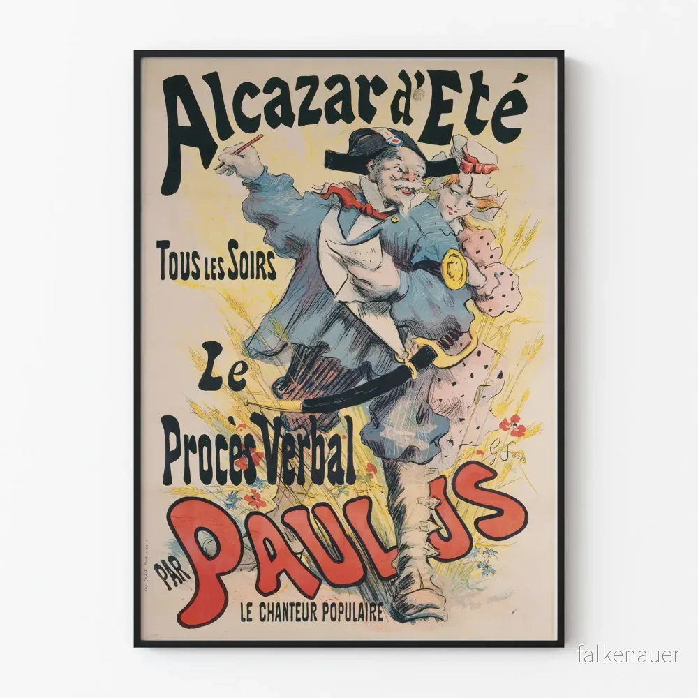 Vintageaffisch Alcazar d'Été av Paulus - Konstnärlig väggdekoration