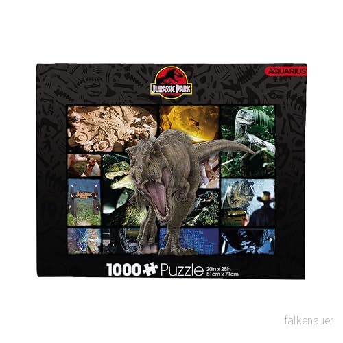 AQUARIUS Jurassic World Collage pussel (1 000 bitar pussel) officiellt licensierad Merchandise & Collectibles bländfri precisionspassning, 56 x 61 cm 840391161672