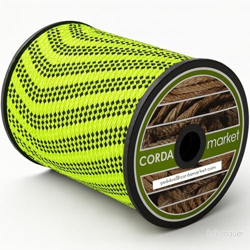 CORDAMARKET 8 mm drize rep, vuxna unisex, fluorgrön, 50 mts 8422680111944