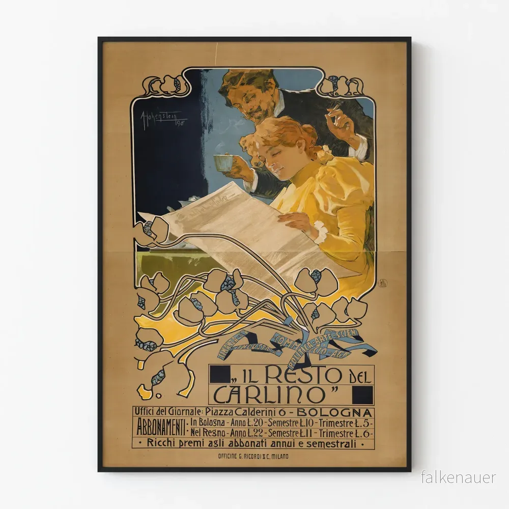 Vintageposter Il Resto del Carlino Bologna för väggdekoration Vintageposter Il Resto del Carlino Bologna för väggdekoration