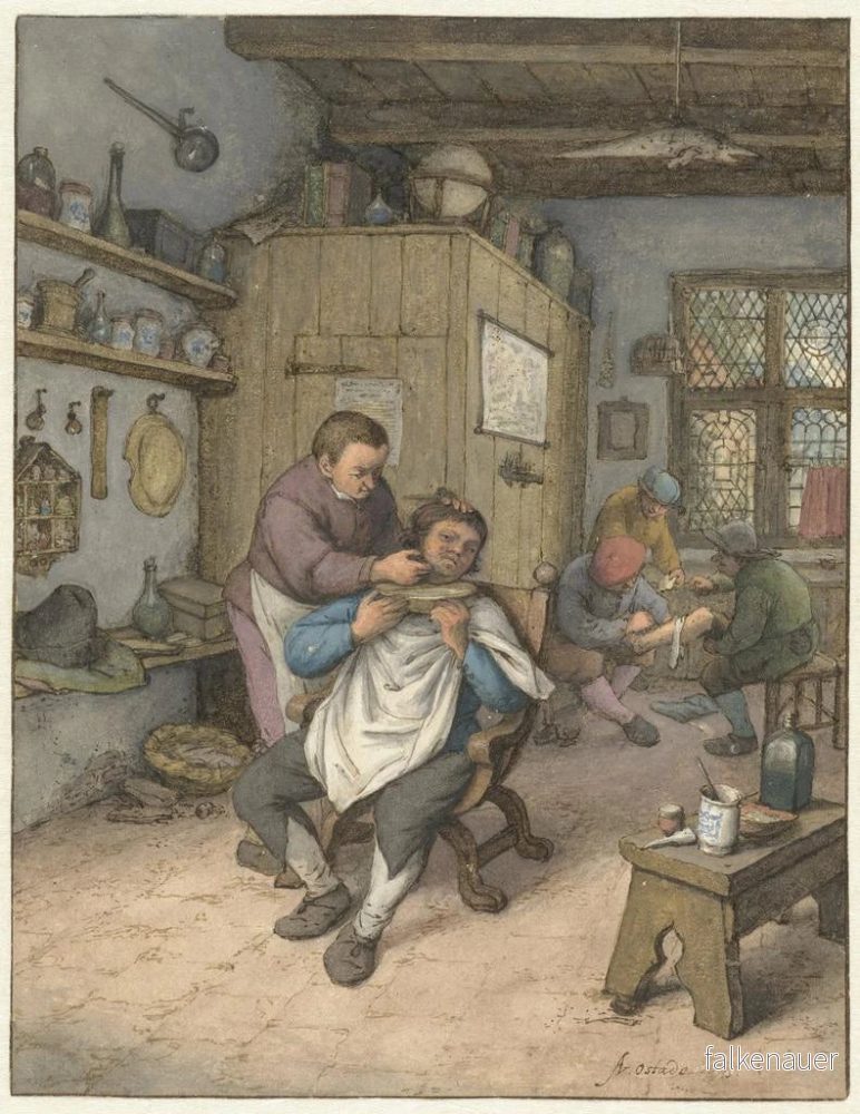 Målning En frisörsalong - Adriaen van Ostade | Konsttryck - Bild 2