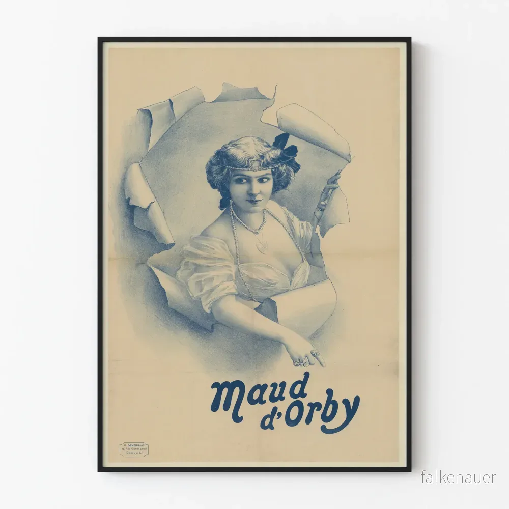 Vintageaffisch Maud d'Orby för väggdekoration