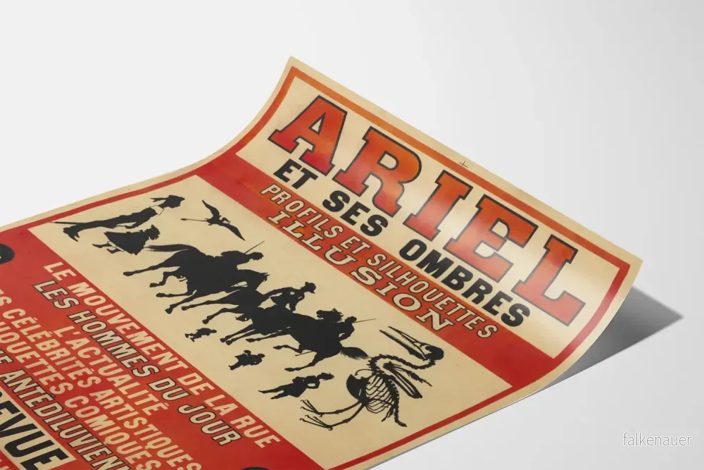 Vintageposter av Ariel och dess skuggor – Profilbilder och silhuetter illusion - Bild 3