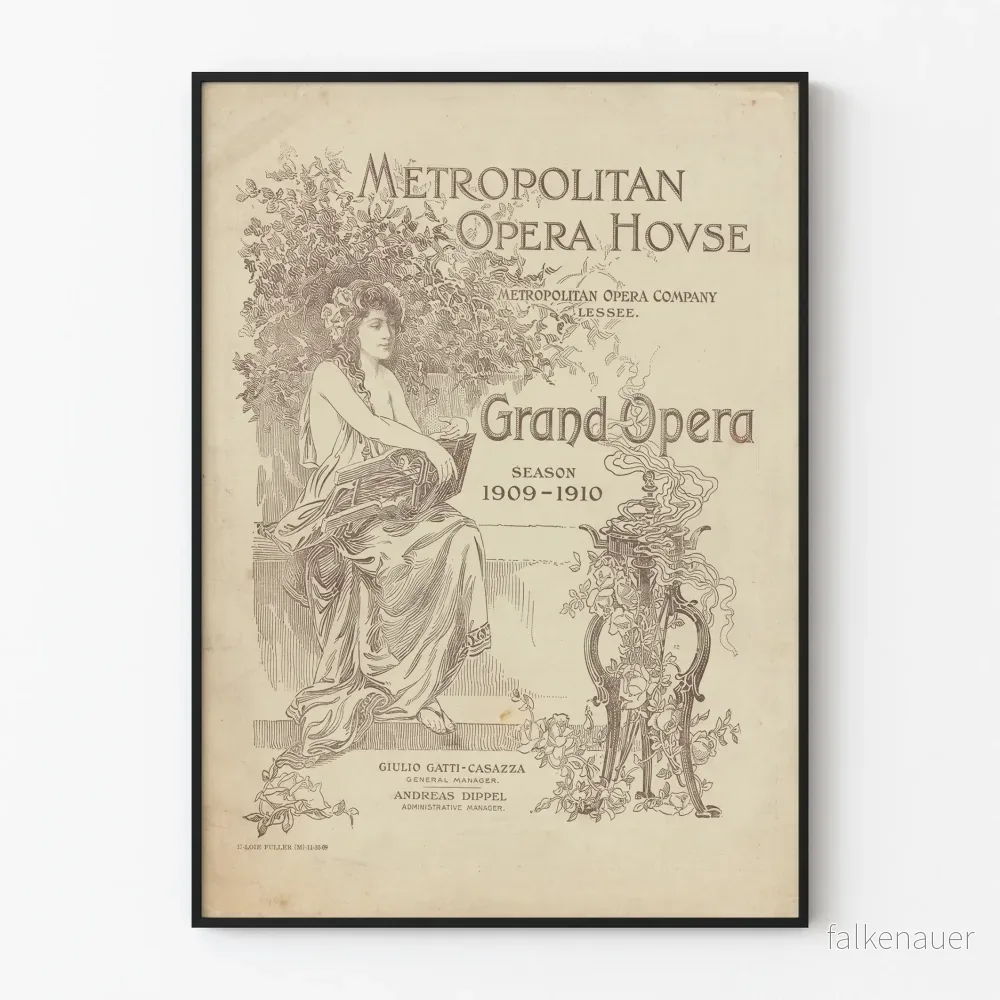 Vintageposter av Metropolitan Opera House säsongen 1909–1910