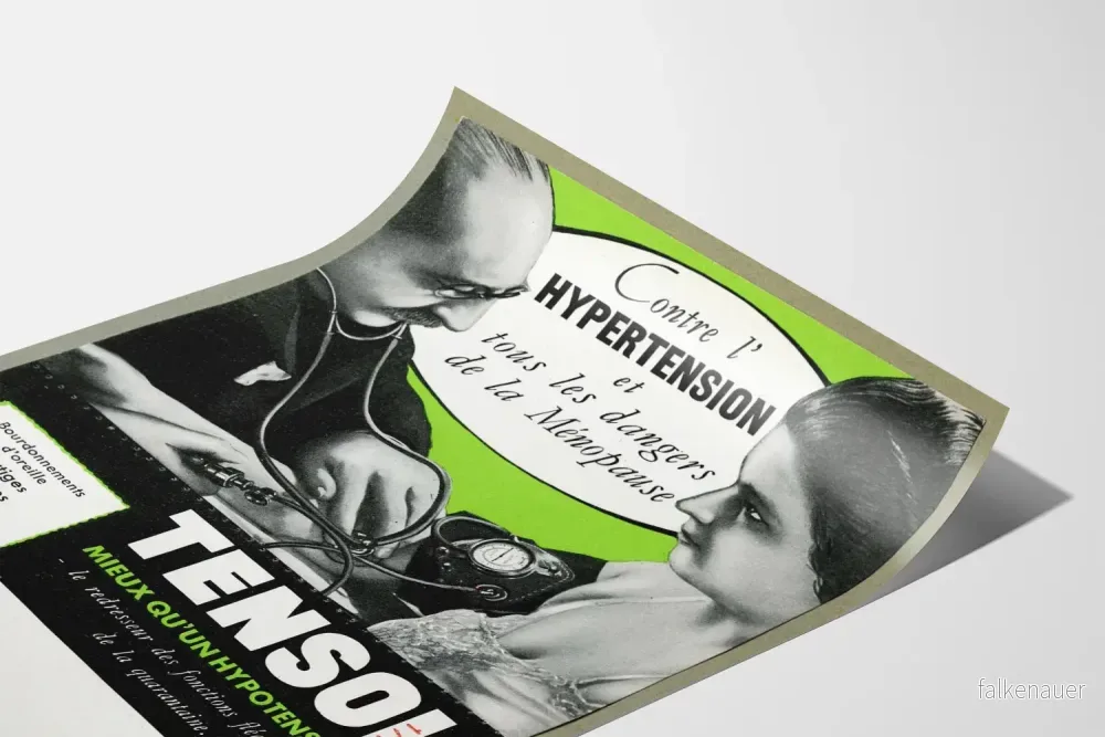 Vintageposter mot hypertoni och klimakteriet - TENSOL - Bild 3