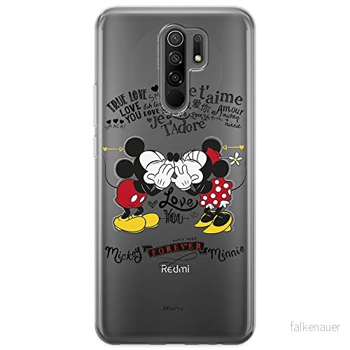 ERT GROUP mobiltelefonfodral för Xiaomi REDMI 9 originalt och officiellt licensierat Disney mönster Mickey & Minnie 005 optimalt anpassad till formen på mobiltelefonen, gedeeltelijk transparant 5903040305607