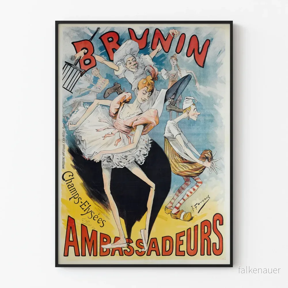 Vintageposter Brunin Champs-Élysées Ambassadeurs