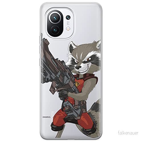 ERT GROUP mobiltelefonfodral för Xiaomi 11 originalt och officiellt licensierat Marvel mönster Rocket 008 optimalt anpassad till formen på mobiltelefonen, gedeeltelijk transparant 5903537098364