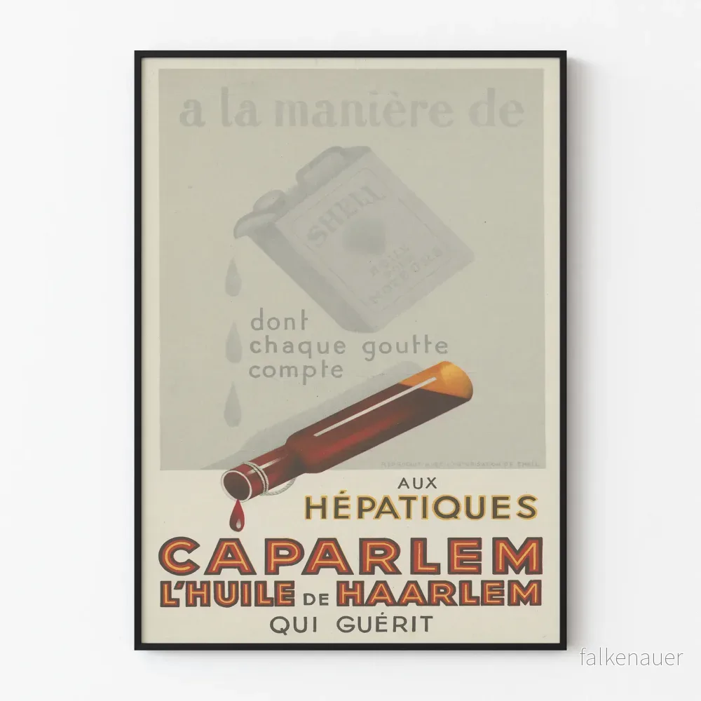 Vintage reklamposter Haarlem olja Caparlem