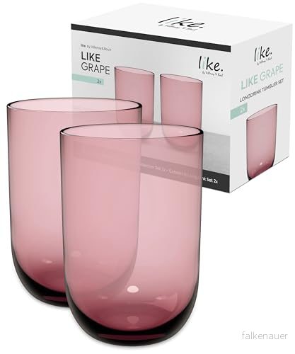 Villeroy & Boch Like Grape longdrinkglas 2 pack, vinrött färgat glas, volym 385 ml 4003686429369