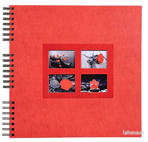 Exacompta Ref. 16845E Red Passion Spiral Fotoalbum 360 bilder 60 svarta sidor Format 32 x cm Deco album på rött bi material effekt papper omslag 3130630168454