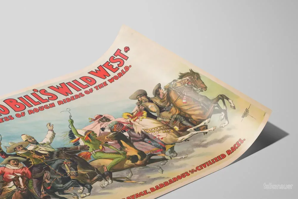 Vintageposter Buffalo Bill’s Wild West – Väggdekoration Western Hästtema - Bild 2