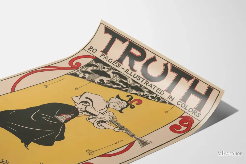 Vintageaffisch Sanning - Art Déco-illustration av kvinna med gevär - Bild 3