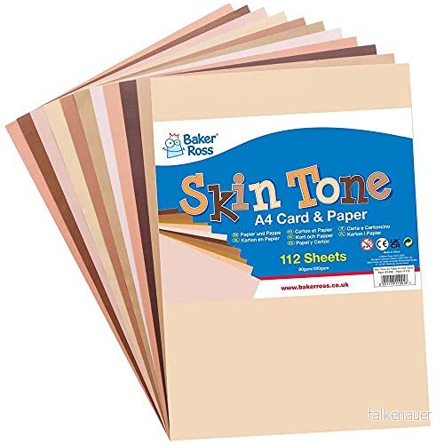 Baker Ross FE492 hudton A4 papper och kortvärde paket med 112, 5051174119918