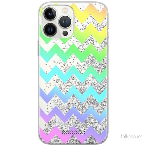 ERT GROUP mobiltelefonfodral för Apple Iphone 11 PRO MAX originalt och officiellt licensierat Babaco mönster Zigzag 001 Vit optimalt anpassad till formen på mobiltelefonen, med glitter overflow effekt 5903537770666