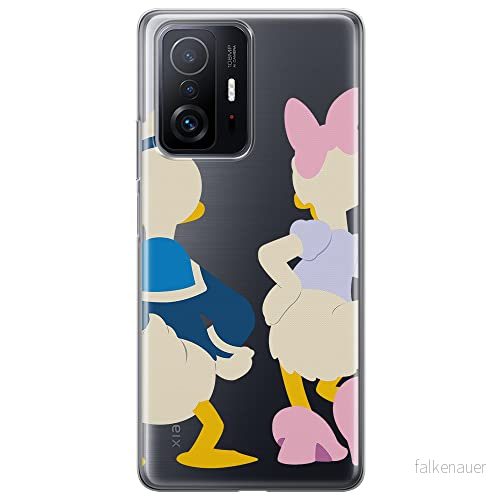 ERT GROUP mobiltelefonfodral för Xiaomi 11T 5G / PRO originalt och officiellt licensierat Disney mönster Donald & Daisy 001 anpassad till formen på mobiltelefonen, gedeeltelijk transparant 5904805561436