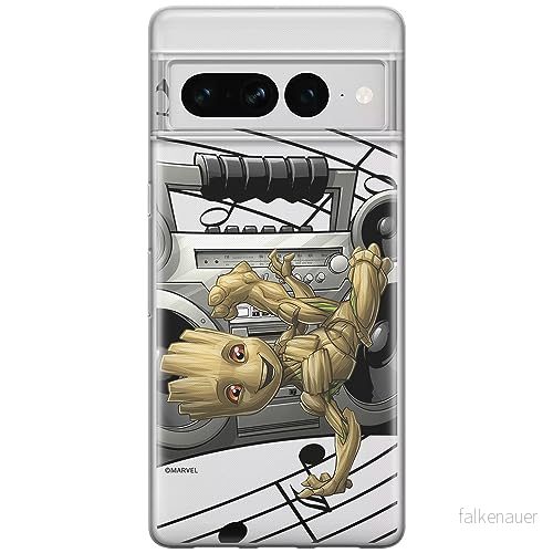 ERT GROUP mobiltelefonfodral för Google PIXEL 7 PRO originalt och officiellt licensierat Marvel mönster Groot 004 optimalt anpassad till formen på mobiltelefonen, gedeeltelijk transparant 5905795179793