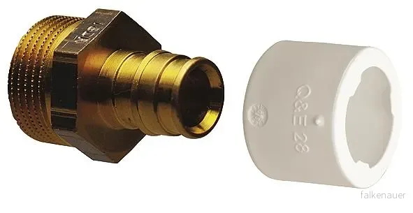 Uponor Q&E Nippel rak, utvändig gänga 15 mm x G½ 7331541033381