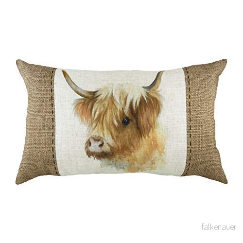 Evans Litchfield Hessian ko polyester fylld kudde, vit, 30 x 50 cm 5025532529596