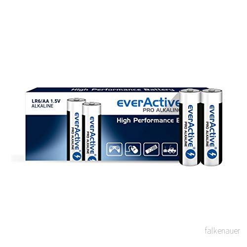 everActive AA batterier, Pro alkalisk, Mignon LR6 R6 1,5 V 10 års hållbarhetsdatum 200 stycken förpackning 5903205771643