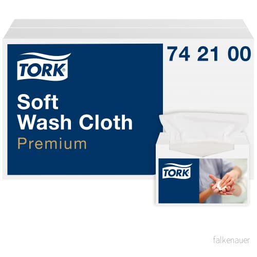 Tork mjuk tvättduk premium 1 lager/extra mjuka skötselhanddukar för patientvård, 19,2 x 30cm, vit, 135 7310791047386