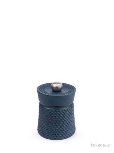 Peugeot Bali Fonte manuell pepparkvarn, klassisk slipgradinställning, höjd: 8 cm, gjutjärn, blå, 36621 4006950036621