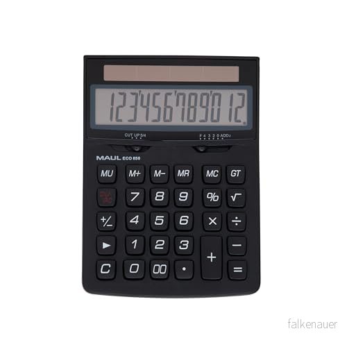 MAUL ECO 850, Ficka, Grundläggande, 12 siffror, Visa tippning, Solar, Svart 4002390091244