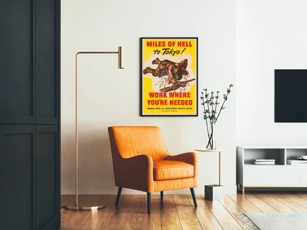 Vintage militärposter « Miles of Hell to Tokyo » - Bild 2