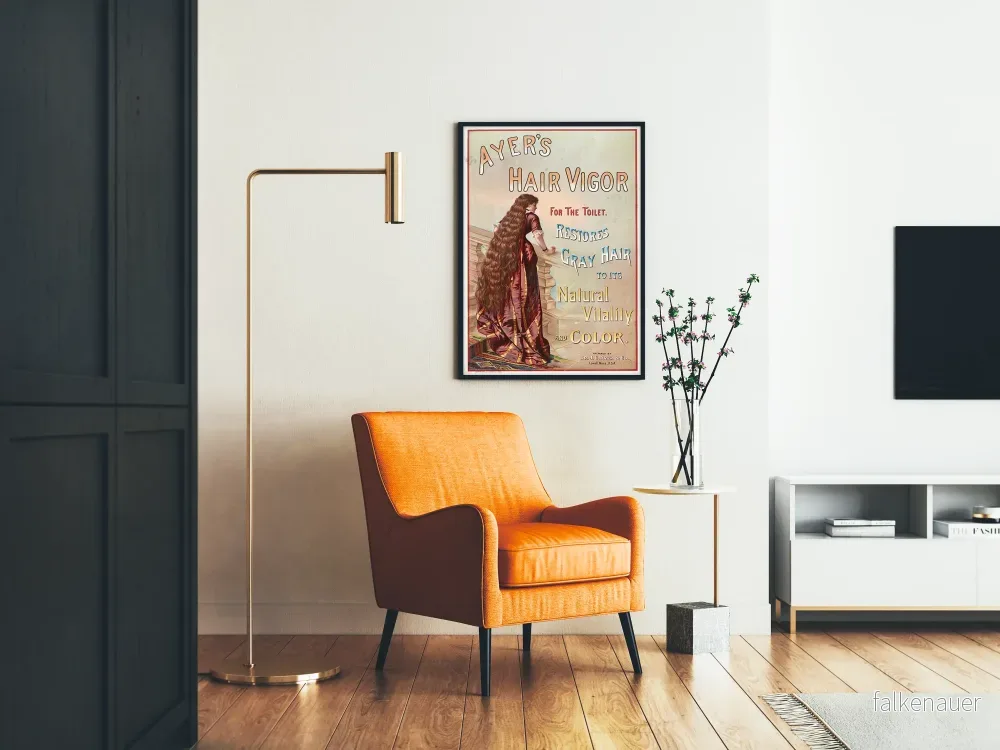 Vintageposter Ayer's Hair Vigor - Färg- och vitalitetsåterställning för håret - Bild 2