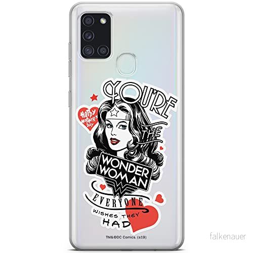 ERT GROUP mobiltelefonfodral för Samsung A21s originalt och officiellt licensierat DC mönster Wonder Woman 014 optimalt anpassad till formen på mobiltelefonen, gedeeltelijk transparant 5903040264638