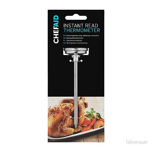 Chef Aid Instant Meat termometer med lättläst urtavla, klassisk stil köttsond för att säkerställa kött tillagas till önskad nivå ett driftintervall på 0 100 grader Celsius 5012904016679