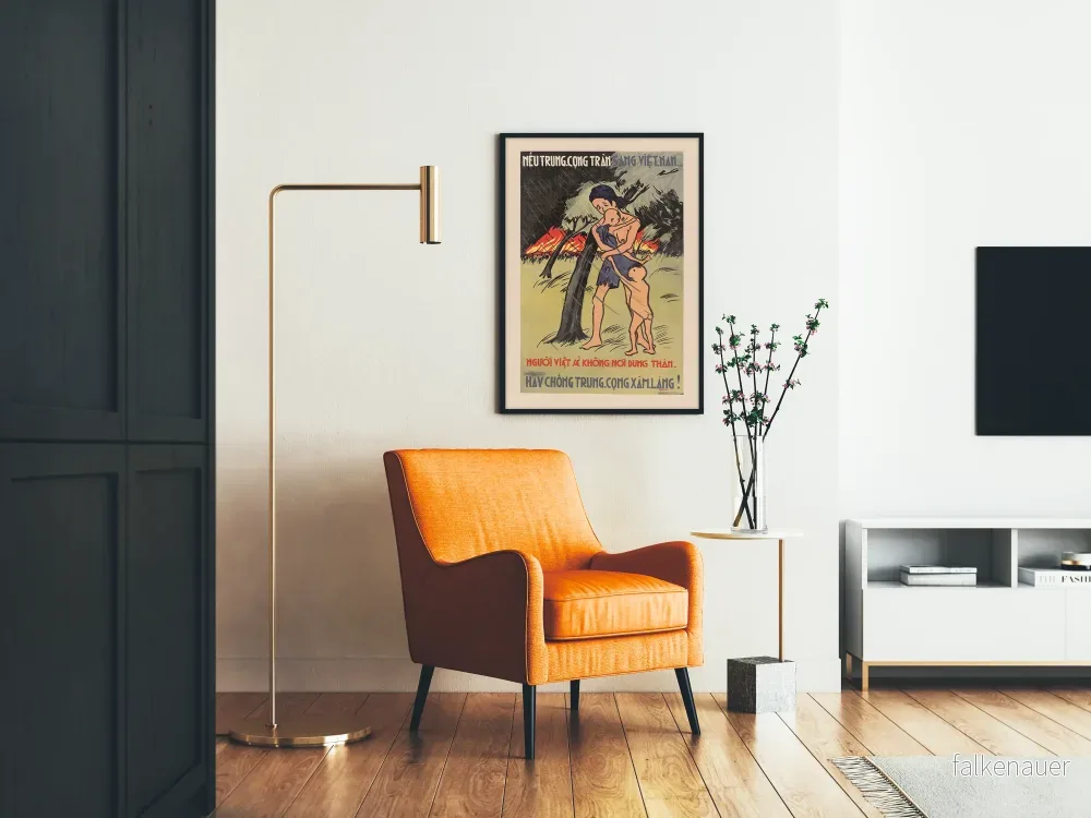 Väggposter med vietnamesisk vintagekonst - kamp mot den kommunistiska invasionen - Bild 2