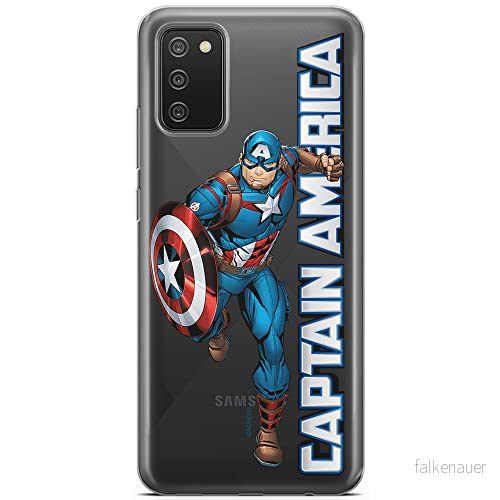 ERT GROUP mobiltelefonfodral för Samsung A02S originalt och officiellt licensierat Marvel mönster Captain America 030 optimalt anpassad till formen på mobiltelefonen, gedeeltelijk transparant 5904805321603