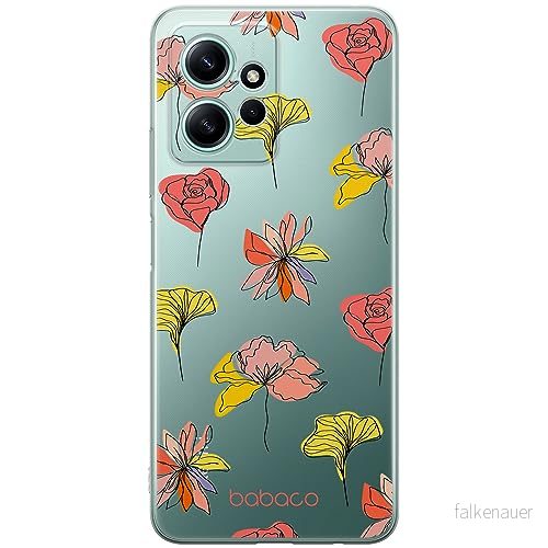 ERT GROUP mobiltelefonfodral för Xiaomi REDMI NOTE 12 4G originalt och officiellt licensierat Babaco mönster Flowers 012 optimalt anpassad till formen på mobiltelefonen, gedeeltelijk transparant 5905511942755