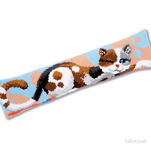 Vervaco Stickpack för dragluftstoppare förtryckt korsstygn, bomull, vit, 80 x 20 0,3 cm 5413480504480