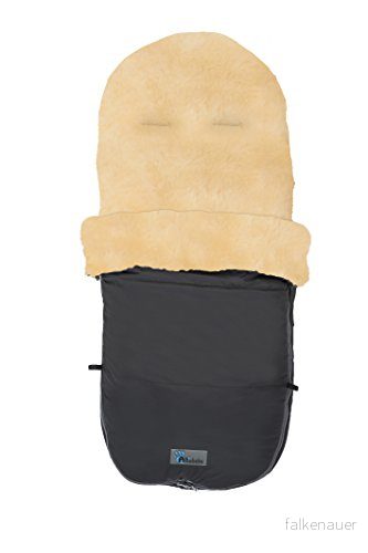 AltaBeBe Bugaboo & Joolz vinterfotmuff med fårpäls för barnvagn 1236 månader svart 4897015974046