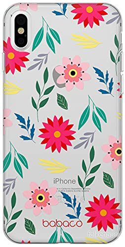ERT GROUP mobiltelefonfodral för Apple Iphone XS Max originalt och officiellt licensierat Babaco mönster Flowers 010 Vit optimalt anpassad till formen på mobiltelefonen, gedeeltelijk transparant 5903932586565