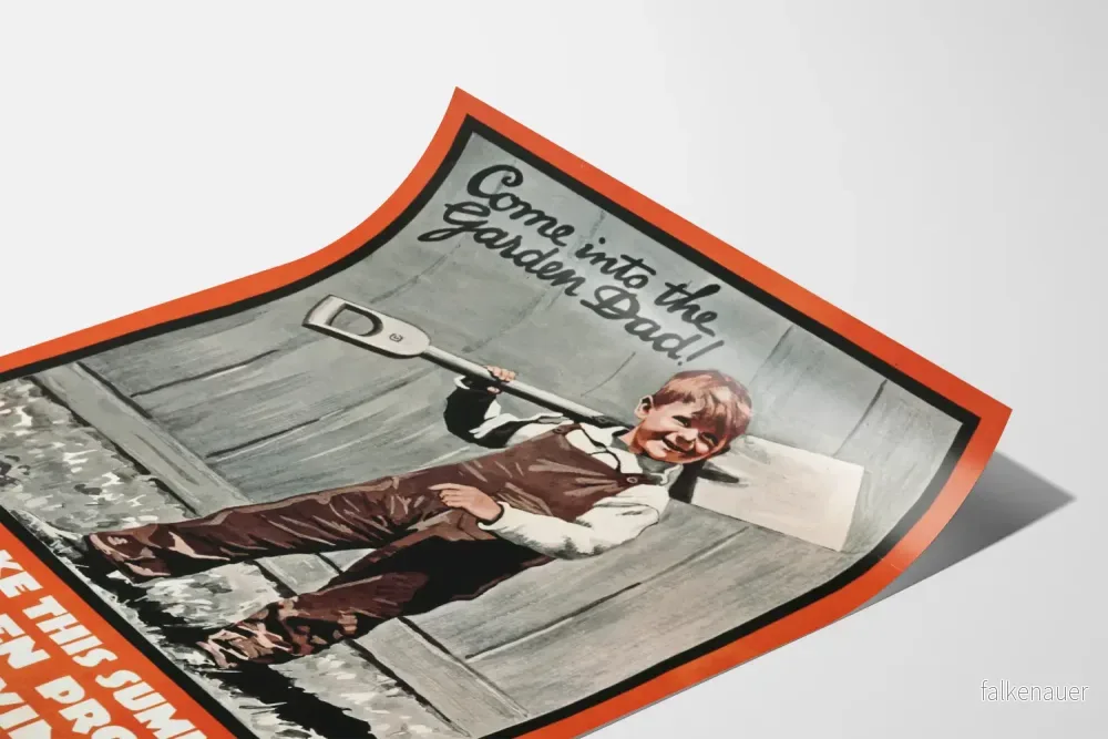 Vintage barnträdgårdsaffisch med spade - Bild 3