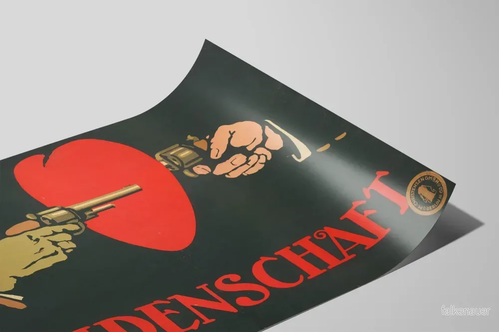 Vintage dekorativ poster med hjärta och revolvrar - Leidenschâft - Bild 2