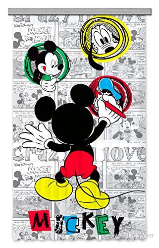 AG Design Disney Musse Pigg barnrum gardin/gardin, tyg, flerfärgad, 0,1 x 140 245 cm 8595577971423