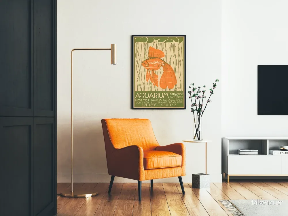 Vintageposter av akvarium Salvatorplatz för dekorativt bruk - Bild 2