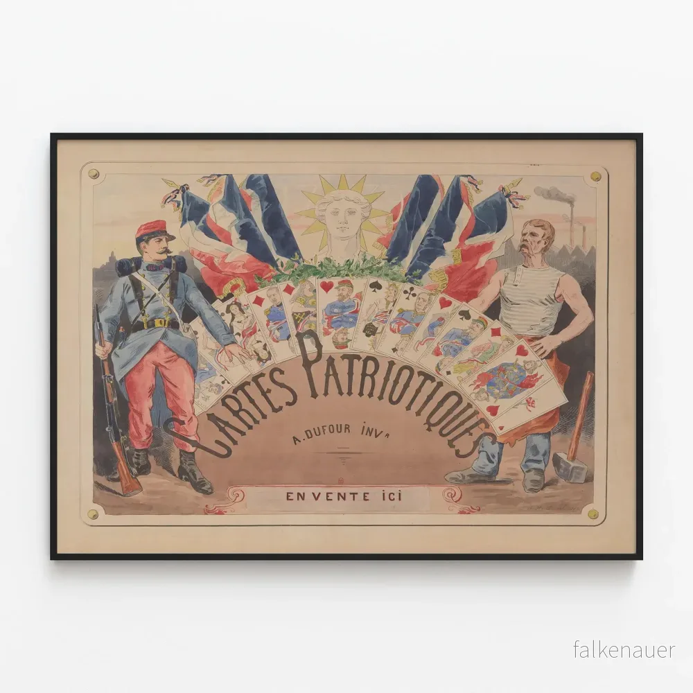 Poster med patriotiska kort: Vintage fransk väggdekoration