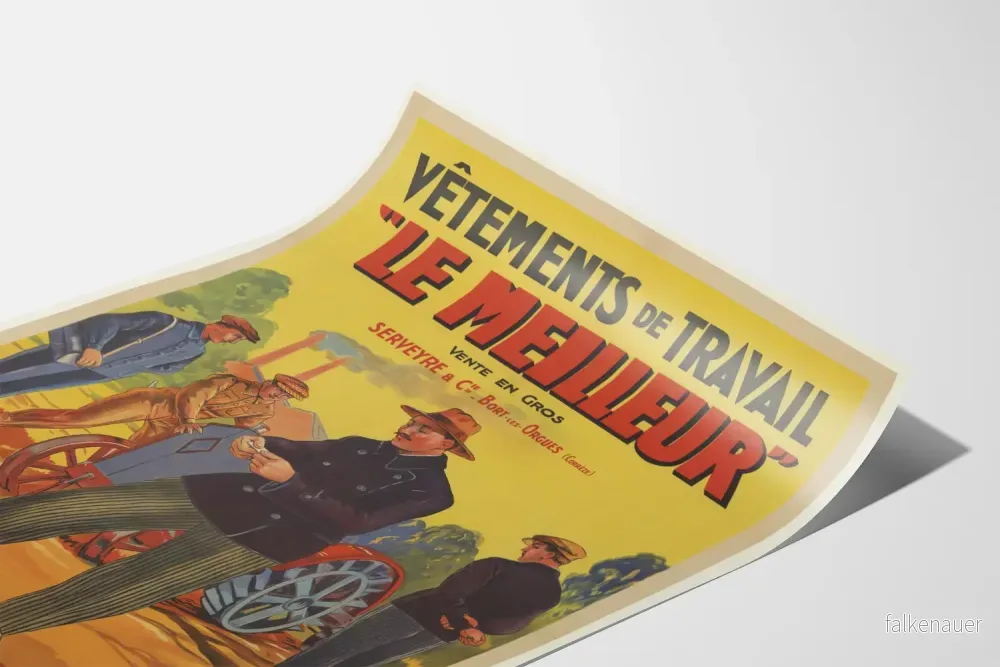 Vintage affisch arbetskläder Le Meilleur - Industriell väggdekoration - Bild 3