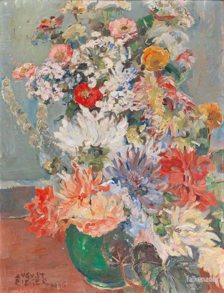 Målning Ett sommarblomsterbukett - August Rieger | Konsttryck - Bild 2