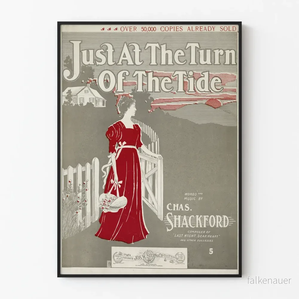 Vintageposter Just At The Turn Of The Tide - Retro väggdekoration