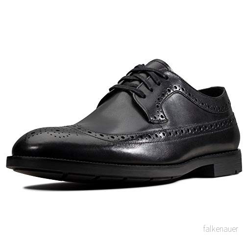 Clarks Ronnie Limit Brogues för män, svart läder läder, 42.5 EU 5050408251851
