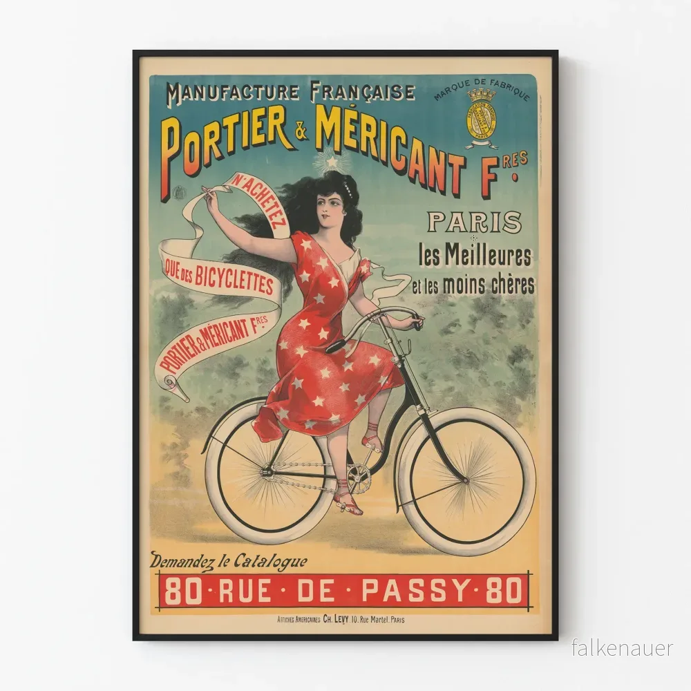 Vintageposter Fransk tillverkning Portier & Méricant F° - Retro väggdekoration