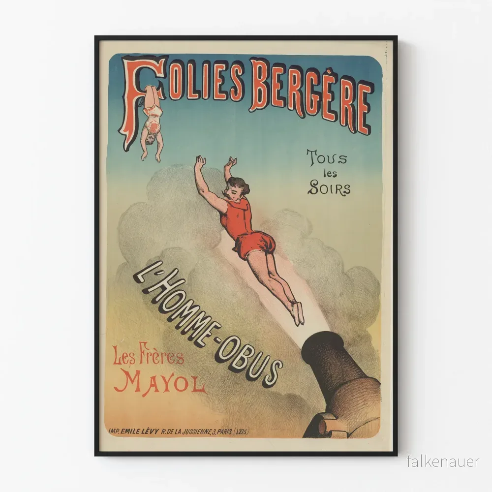 Vintageposter Folies Bergère L'Homme-Obus Les Frères Mayol