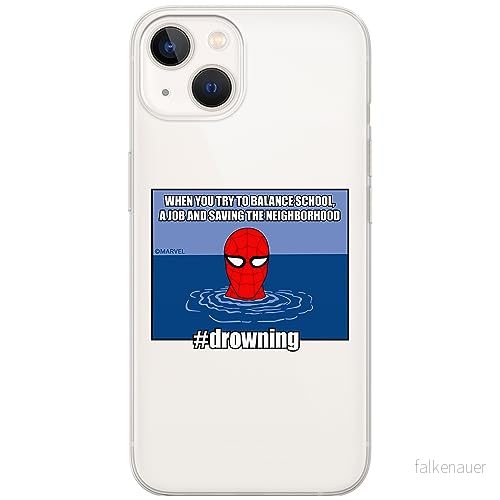 ERT GROUP mobiltelefonfodral för Iphone 13 MINI originalt och officiellt licensierat Marvel mönster Spider Man 037 optimalt anpassad till formen på mobiltelefonen, gedeeltelijk transparant 5905795012755